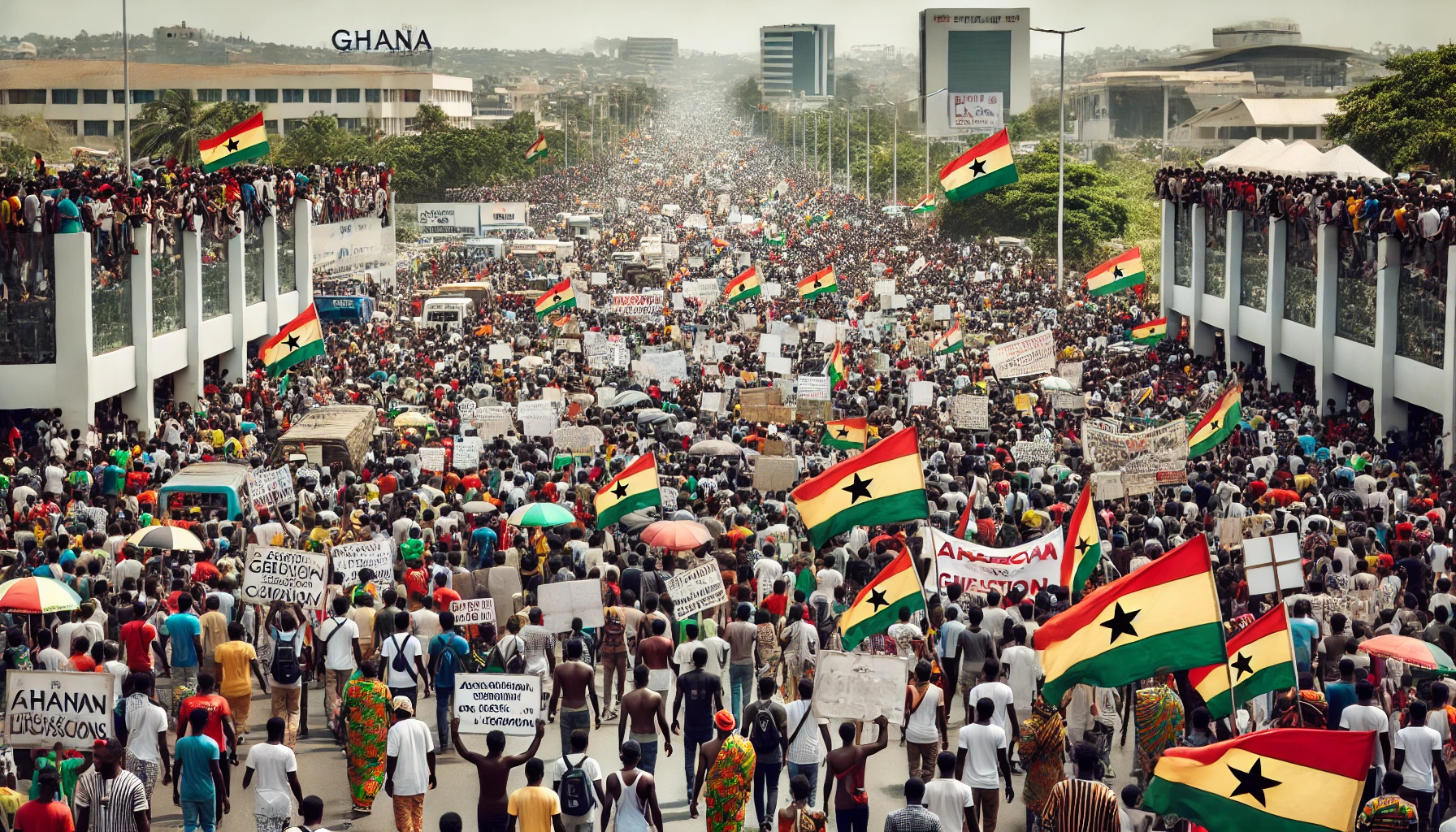 What is the most significant factor influencing the effectiveness of mass protests in Ghana?